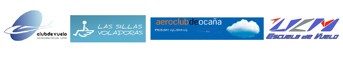 Logo de los tres clubs de vuelo que operan en Ocaña y de la escuela