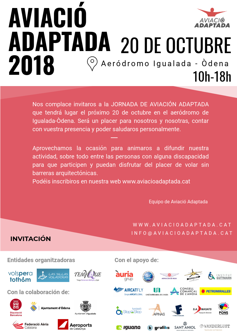 Aviació adaptada 2018. 20 de octubre aeródormo Igualada-Òdena