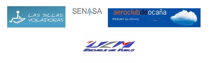 logo de sillas voladoras, senasa, aeroclub de Ocaña, Escuela de Vuelo y Gyroclub Cierva